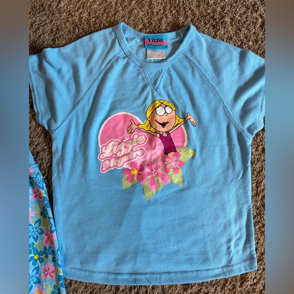 Lizzie McGuire Y2K Kids Floral Pajama Set Size 10/12 - Picture 2 of 5
